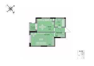 1-к квартира, вторичка, 36м2, 1/17 этаж