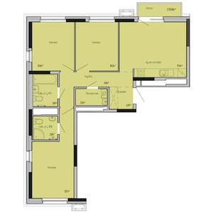 3-к квартира, строящийся дом, 70м2, 13/17 этаж