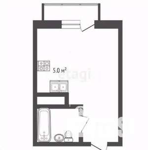 Студия квартира, вторичка, 13м2, 7/9 этаж