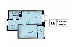 1-к квартира, вторичка, 38м2, 17/17 этаж