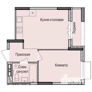 1-к квартира, строящийся дом, 36м2, 5/17 этаж