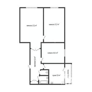 3-к квартира, вторичка, 59м2, 8/9 этаж