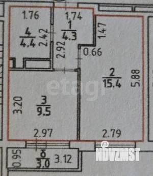 1-к квартира, вторичка, 34м2, 4/17 этаж