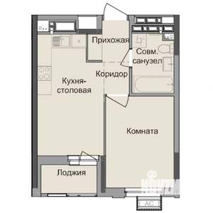1-к квартира, строящийся дом, 35м2, 14/17 этаж