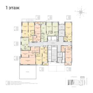 2-к квартира, строящийся дом, 59м2, 1/17 этаж