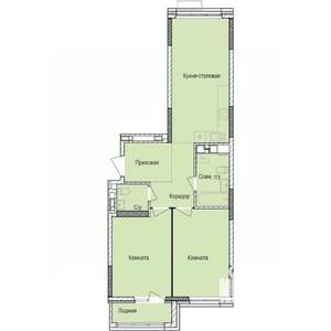 2-к квартира, строящийся дом, 66м2, 16/17 этаж