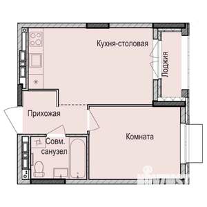 1-к квартира, строящийся дом, 35м2, 7/17 этаж