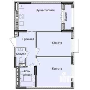2-к квартира, строящийся дом, 56м2, 3/17 этаж