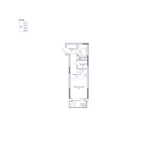 Студия квартира, строящийся дом, 35м2, 10/17 этаж