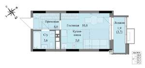 Студия квартира, вторичка, 25м2, 6/17 этаж