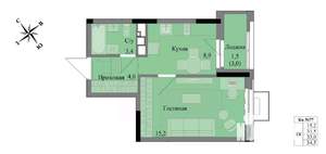 1-к квартира, вторичка, 33м2, 6/17 этаж