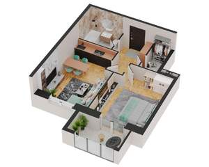 1-к квартира, строящийся дом, 55м2, 2/17 этаж