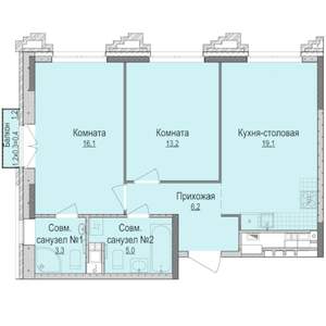 2-к квартира, строящийся дом, 63м2, 5/15 этаж