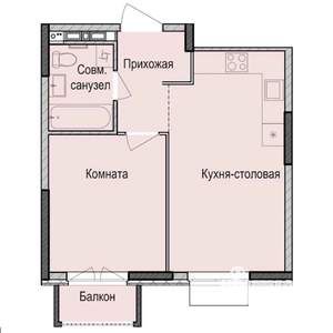 1-к квартира, строящийся дом, 38м2, 12/17 этаж