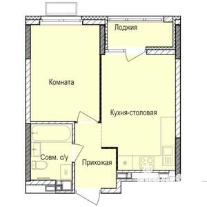 1-к квартира, строящийся дом, 35м2, 9/17 этаж