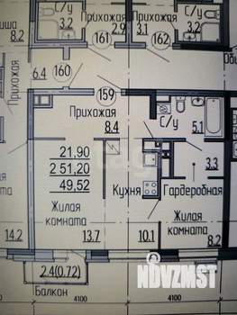 2-к квартира, вторичка, 49м2, 10/16 этаж