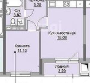 2-к квартира, вторичка, 38м2, 9/12 этаж