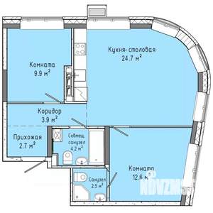 2-к квартира, вторичка, 61м2, 5/16 этаж