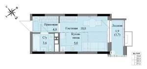 Студия квартира, вторичка, 25м2, 5/17 этаж