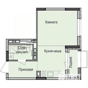 Студия квартира, строящийся дом, 28м2, 12/17 этаж