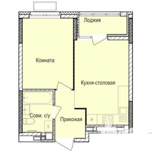 1-к квартира, строящийся дом, 35м2, 11/17 этаж