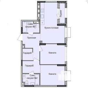 2-к квартира, строящийся дом, 67м2, 3/17 этаж