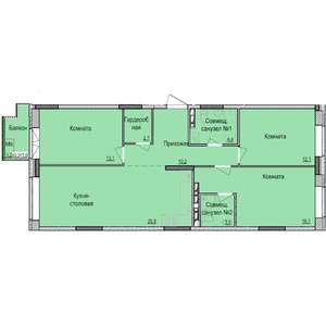 3-к квартира, строящийся дом, 88м2, 11/17 этаж