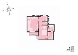 1-к квартира, вторичка, 57м2, 9/17 этаж