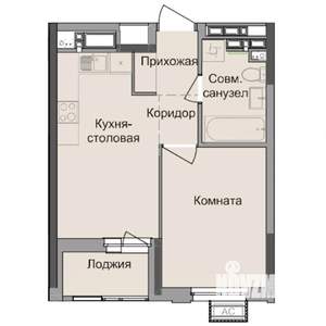 1-к квартира, строящийся дом, 35м2, 9/17 этаж