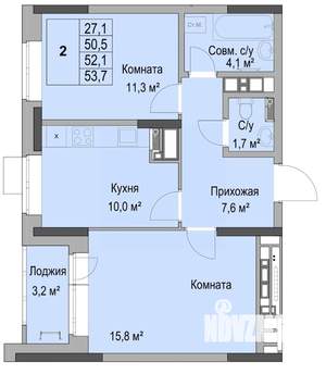 2-к квартира, вторичка, 52м2, 17/17 этаж