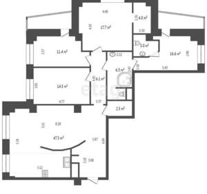 4-к квартира, вторичка, 130м2, 6/9 этаж