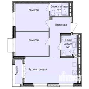 2-к квартира, строящийся дом, 57м2, 5/17 этаж