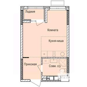 Студия квартира, строящийся дом, 26м2, 10/17 этаж