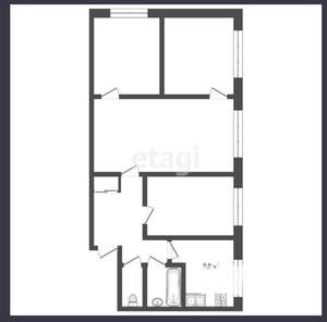 4-к квартира, вторичка, 58м2, 2/5 этаж