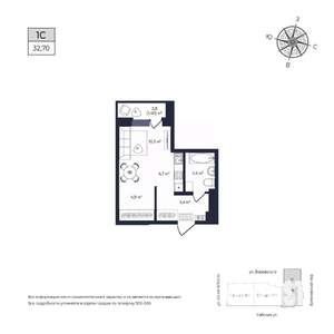 Студия квартира, строящийся дом, 33м2, 9/17 этаж