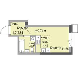 Студия квартира, вторичка, 25м2, 6/23 этаж