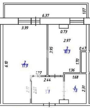 1-к квартира, вторичка, 37м2, 12/14 этаж