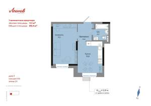 1-к квартира, вторичка, 39м2, 1/17 этаж