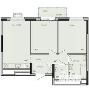 2-к квартира, строящийся дом, 56м2, 14/17 этаж