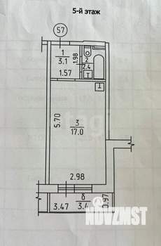 Студия квартира, вторичка, 23м2, 5/10 этаж