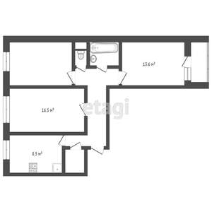 3-к квартира, вторичка, 67м2, 10/10 этаж