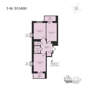 3-к квартира, строящийся дом, 117м2, 8/17 этаж