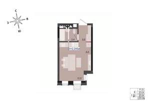 Студия квартира, строящийся дом, 24м2, 8/17 этаж