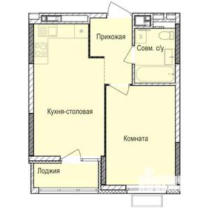 1-к квартира, строящийся дом, 38м2, 9/17 этаж
