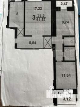 3-к квартира, вторичка, 62м2, 8/9 этаж