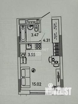 Студия квартира, вторичка, 26м2, 11/24 этаж