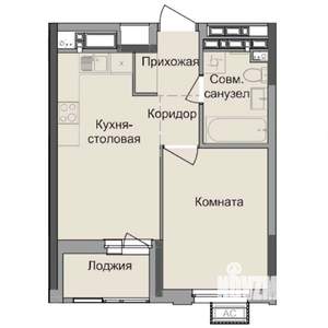 1-к квартира, строящийся дом, 35м2, 15/17 этаж