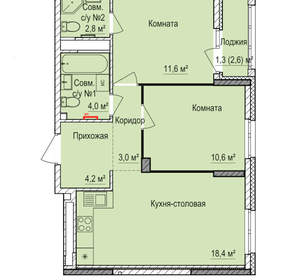 2-к квартира, вторичка, 56м2, 2/17 этаж