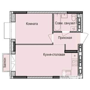 1-к квартира, строящийся дом, 36м2, 15/17 этаж