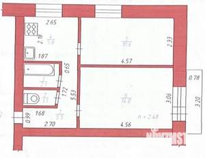 2-к квартира, вторичка, 39м2, 5/5 этаж